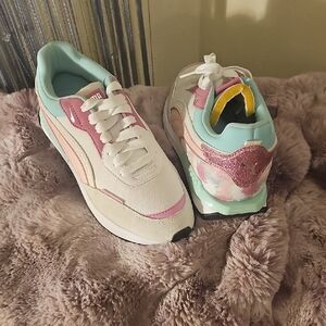 Puma Sneakers with Pink and Mint Highlights